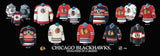 Chicago Blackhawks uniform evolution plaqued poster