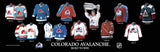 Colorado Avalanche uniform evolution plaqued poster