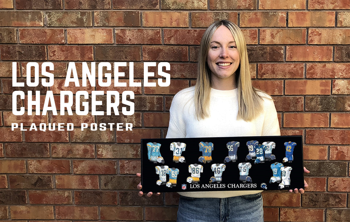 Los Angeles Chargers uniform evolution plaqued poster – Heritage Sports  Stuff