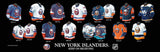New York Islanders uniform evolution plaqued poster
