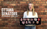 Ottawa Senators uniform evolution plaqued poster