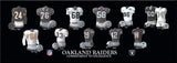 Las Vegas Raiders uniform history poster