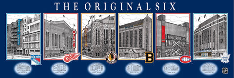 NHL Original Six arenas plaqued poster