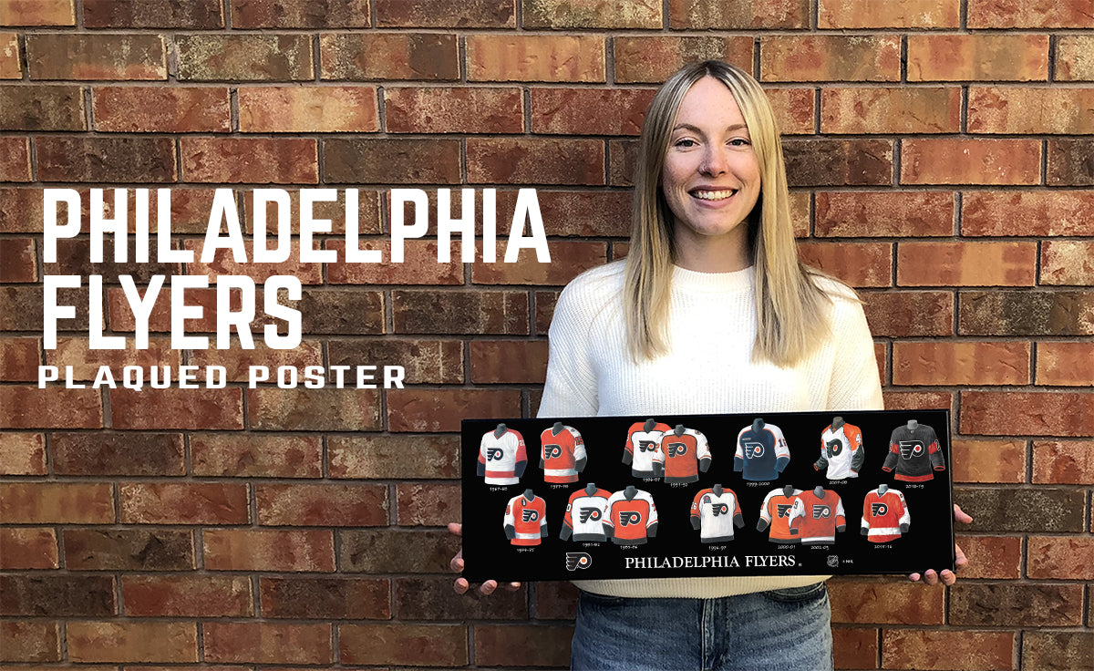 Philadelphia Flyers uniform evolution plaqued poster – Heritage Sports Stuff