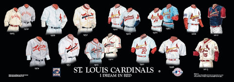 St. Louis Cardinals uniform history poster