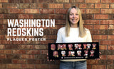 Plaqued poster celebrating the Washington Commanders uniform evolution
