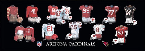 Arizona Cardinals uniform history poster