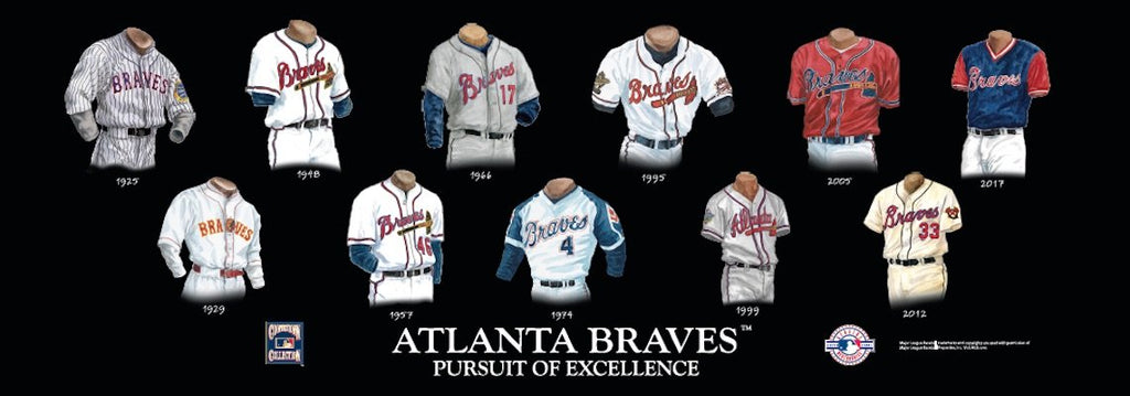 Atlanta Braves Uniform Evolution Collage