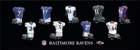 Baltimore Ravens uniform history poster