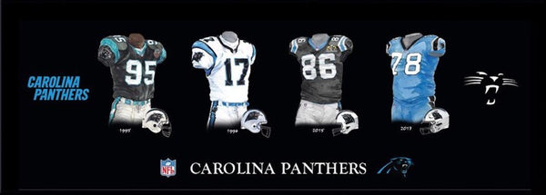 Carolina Panthers 8 x 26 Framed Art Uniform Heritage Print