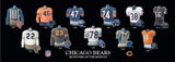 Chicago Bears uniform history poster