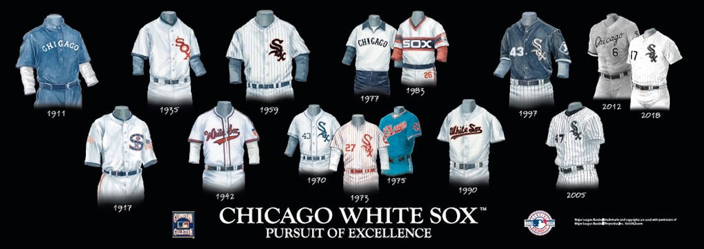 Chicago White Sox uniform evolution plaqued poster – Heritage Sports Stuff