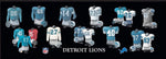 Detroit Lions uniform history poster