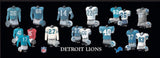 Detroit Lions uniform history poster