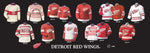 New Detroit Red Wings uniform evolution plaqued poster