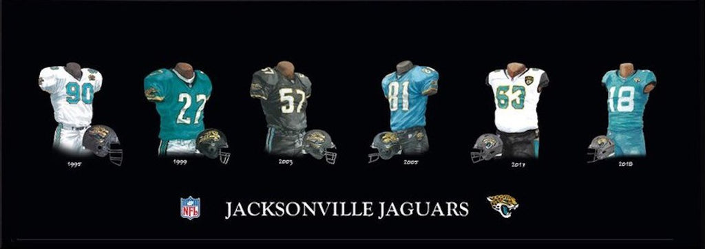 Jacksonville Jaguars uniform evolution plaqued poster – Heritage Sports  Stuff