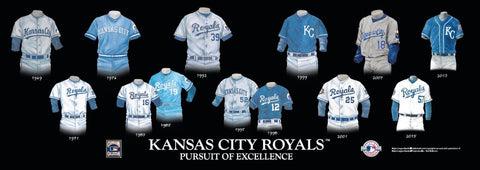 Kansas City Royals uniform history poster