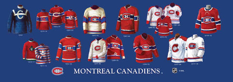 Montreal Canadiens uniform evolution plaqued poster