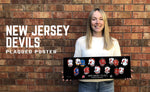New Jersey Devils uniform evolution plaqued poster