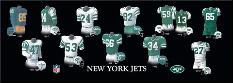 New York  Jets uniform history poster