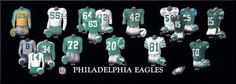 Philadelphia Eagles uniform history poster