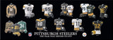 Pittsburgh Steelers uniform history poster