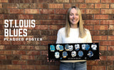 St. Louis Blues uniform evolution plaqued poster