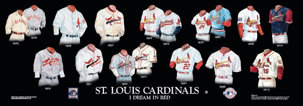 St. Louis Cardinals uniform evolution plaqued poster – Heritage Sports Stuff